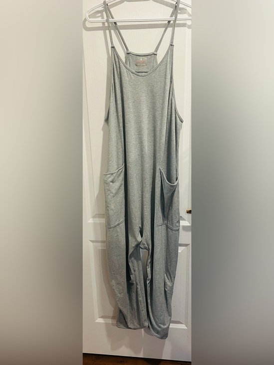 Free People Pants - Free People Light Gray Relaxed Romper